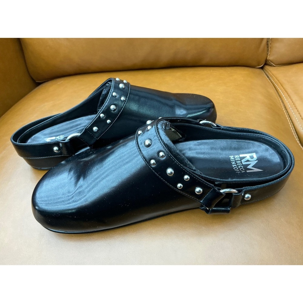 Rebecca Minkoff Danic1 Clog Women Size 8 Black Studded Leather‎ DANIC1